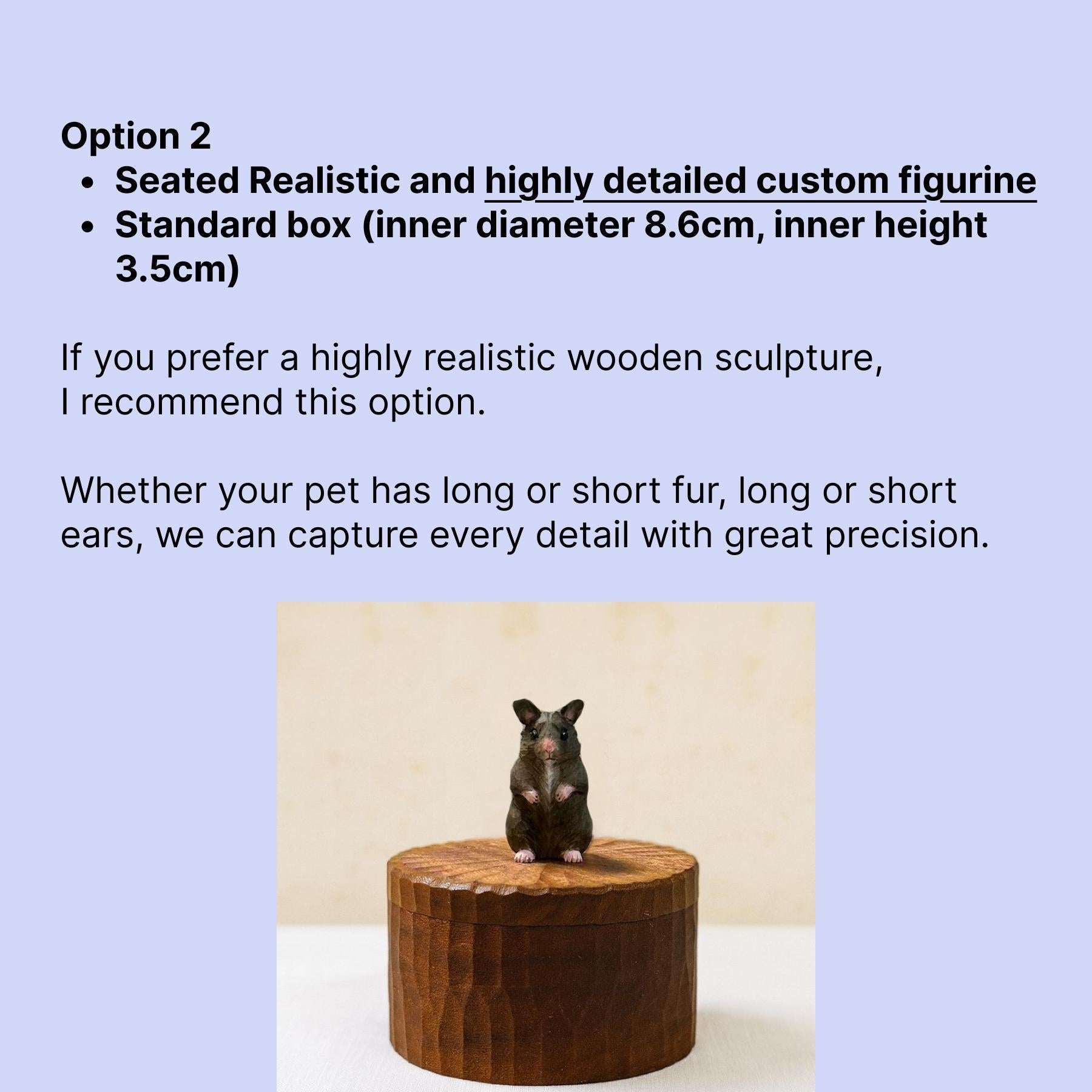 Handmade Wooden Hamster Memorial Urn: Hamster Ashes Keepsake Box by photo, pet memorial gift, pet personalised keepsake, Jewelry box