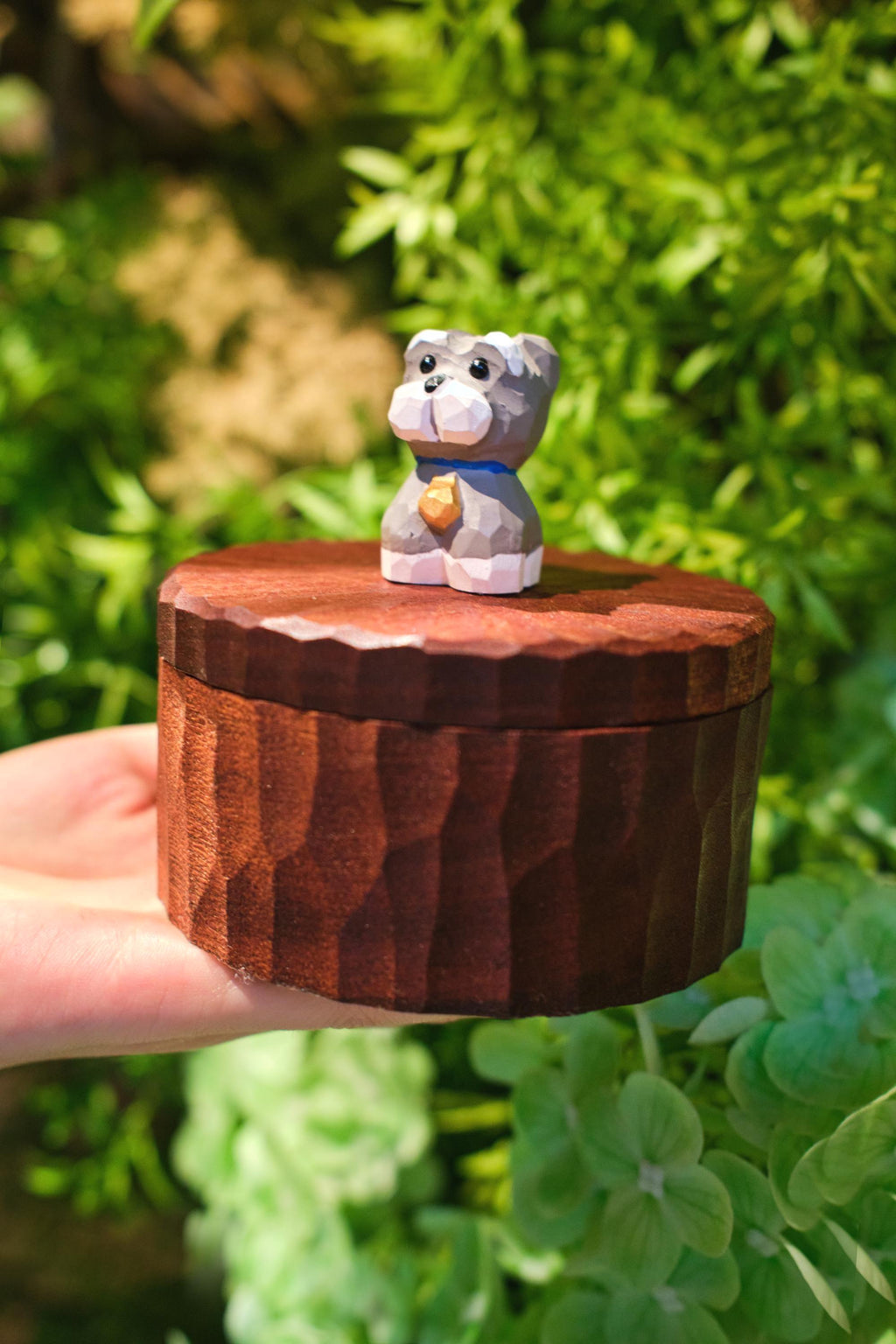 Handmade Wooden Dog Ashes Urn: Custom Schnauzer Figurine by photo, Pet Memorial Gift, Pet Personalised Keepsake, Natural Jewellry Box