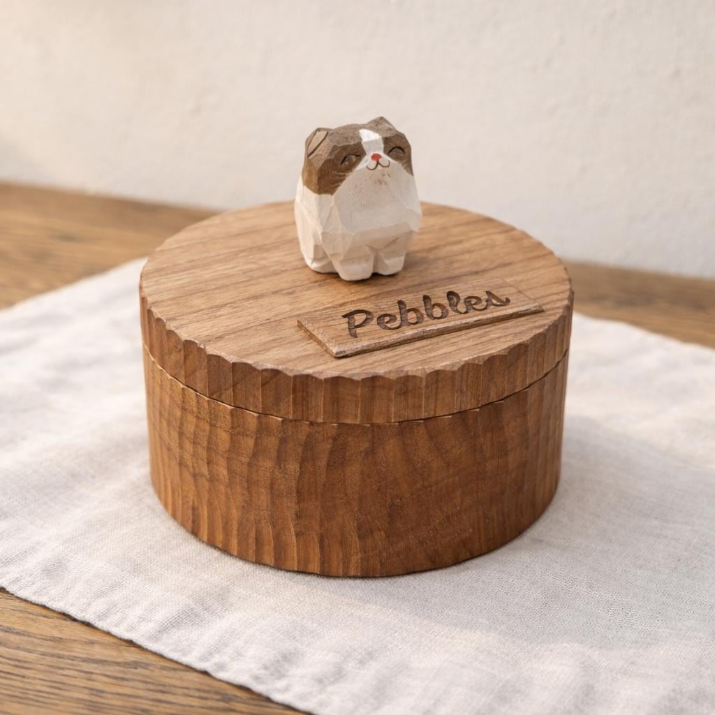Handmade Wooden Cat Memorial Ashes Urn: British Shorthair Keepsake by Photo, Pet Memorial Gift, Pet Personalised Keepsake, Jewellery Box