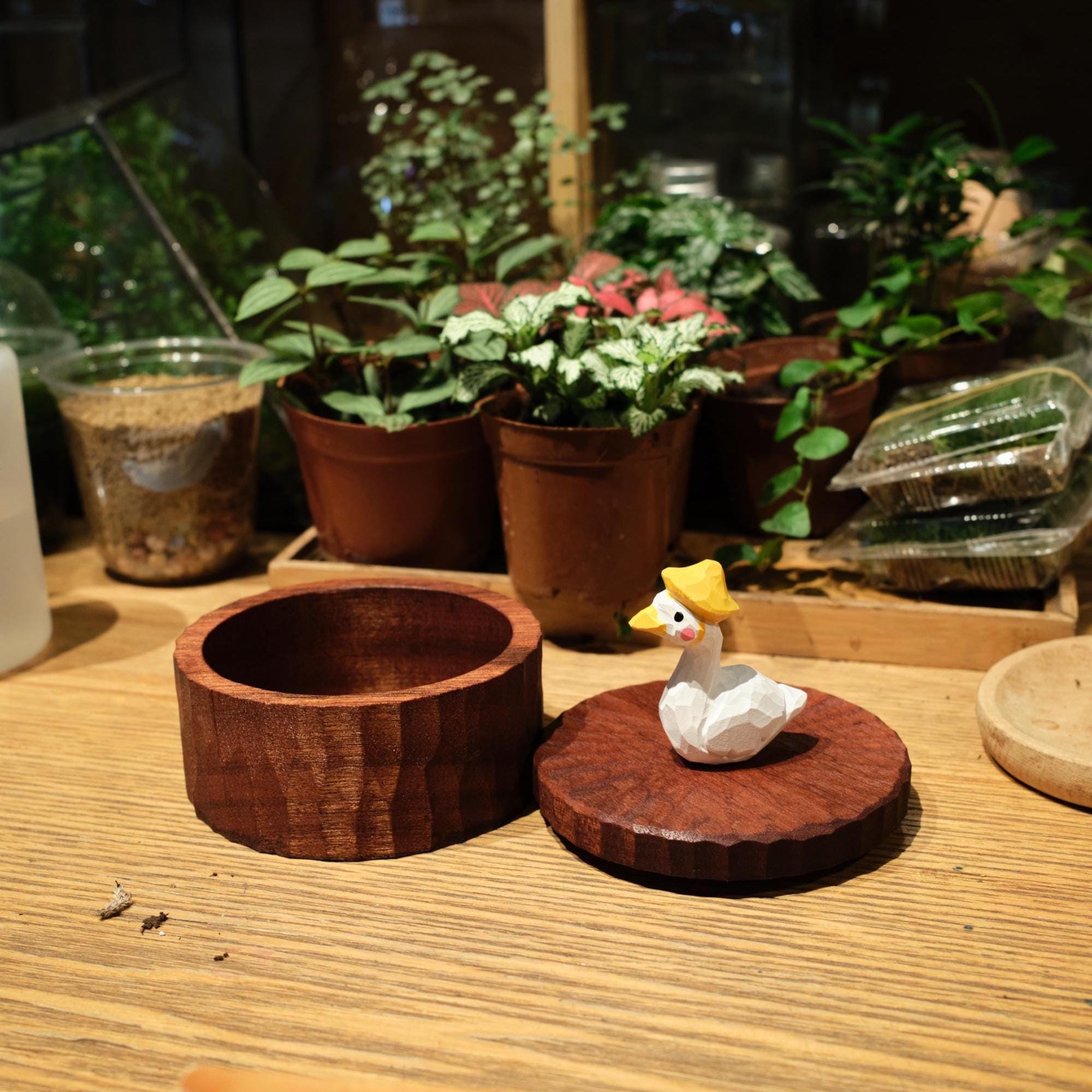 Handmade Wooden Duck Memorial Urn: Custom Pet Figurine Keepsake by photo, pet memorial gift, pet personalised keepsake box