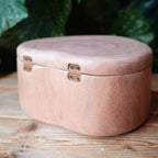 Heart-Shaped Wooden Pet Urn with Tree Ring Grain, Eco Friendly Handcrafted Memorial Box, Hinged Lid with Magnetic Seal, Pet Ashes Keepsake