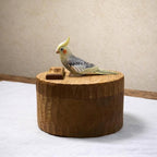 Handmade Wooden Bird Memorial Urn: Custom Parrot Figurine from Photo, Pet Memorial Gift, Laser Engraving, Eco-Friendly Gift