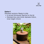 Handmade Wooden Dog Ashes Urn: Custom Schnauzer Figurine by photo, Pet Memorial Gift, Pet Personalised Keepsake, Natural Jewellry Box