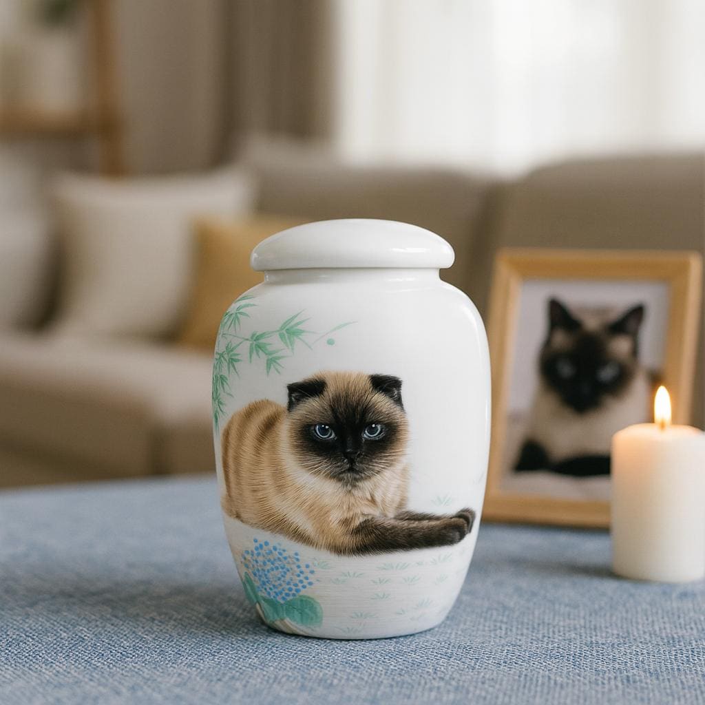Large Custom Pet Portrait Urn | Hand-Painted Ceramic Ashes Jar｜Up to 10lbs ｜Pet Personalised Memorial Gift | Pet Loss Keepsake Urn