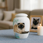 Large Custom Pet Portrait Urn | Hand-Painted Ceramic Ashes Jar｜Up to 10lbs ｜Pet Personalised Memorial Gift | Pet Loss Keepsake Urn