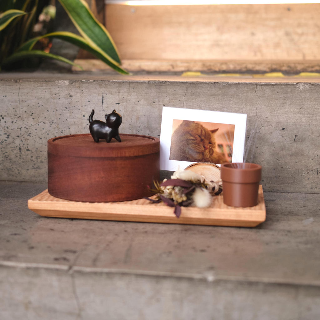Handmade Cat Urn Memorial Set for Home Decor, Wooden Cat Ashes Urn with Whisker Keepsake, Eco Friendly Pet Remembrance Box, Per Loss Gift