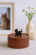 Handmade Wooden Small Cat Whiskers box | Keepsake Holder｜Engraved Name | Memorial urn for Ashes Fur Teeth | Pet Loss Gift｜Pet Remembrance