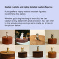 Bespoke Small Wooden Dog Urn, Handmade Carved Box with Personalised Dog Figurine From Photo, Eco Friendly Keepsake Gift