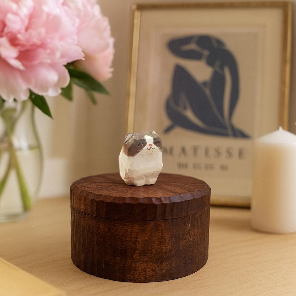 Handmade Wooden Cat Memorial Ashes Urn: British Shorthair Keepsake by Photo, Pet Memorial Gift, Pet Personalised Keepsake, Jewellery Box