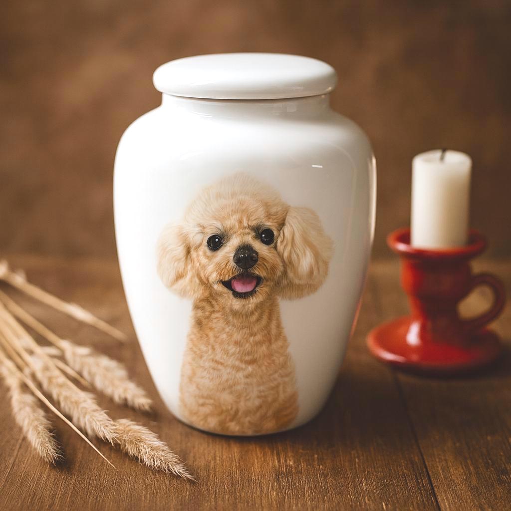 Large Custom Pet Portrait Urn | Hand-Painted Ceramic Ashes Jar｜Up to 10lbs ｜Pet Personalised Memorial Gift | Pet Loss Keepsake Urn