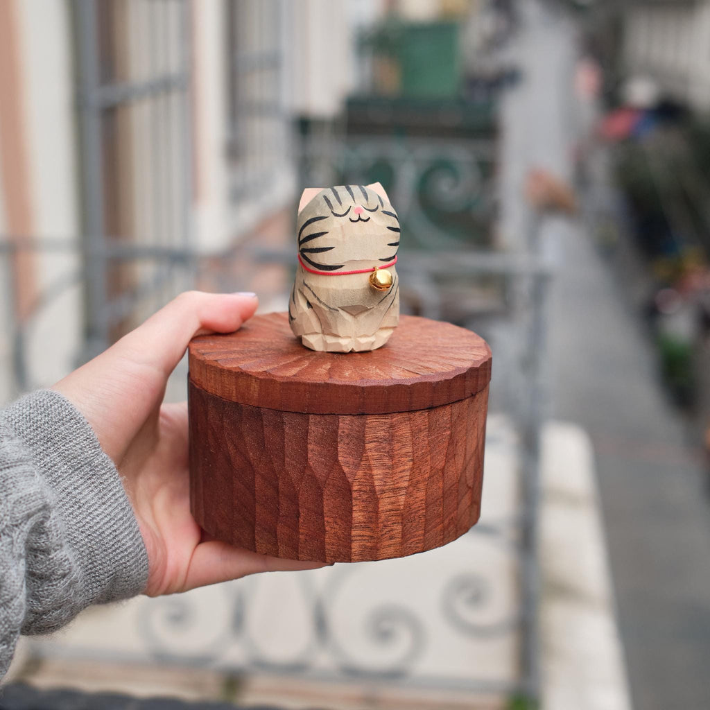 Handmade Wooden Cat Memorial Urn, Grey Tabby Cat Figurine Keepsake by Photo, Bespoke Pet Memorial Gift, Cat Keepsake, Jewellery Box