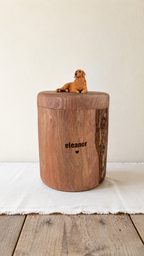 Custom Handmade Wooden Dog Urn for Ashes, Natural Solid Wood Pet Memorial Urn with Custom Pet Figurine from Photo, Eco Friendly