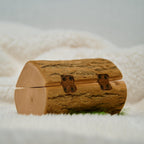 Small Rustic Wooden Bark Pet Memorial Box｜Metal Clasp｜Eco Keepsake Urn for Ashes Hair Teeth｜Custom Laser Engraving｜Small Animal Cremation