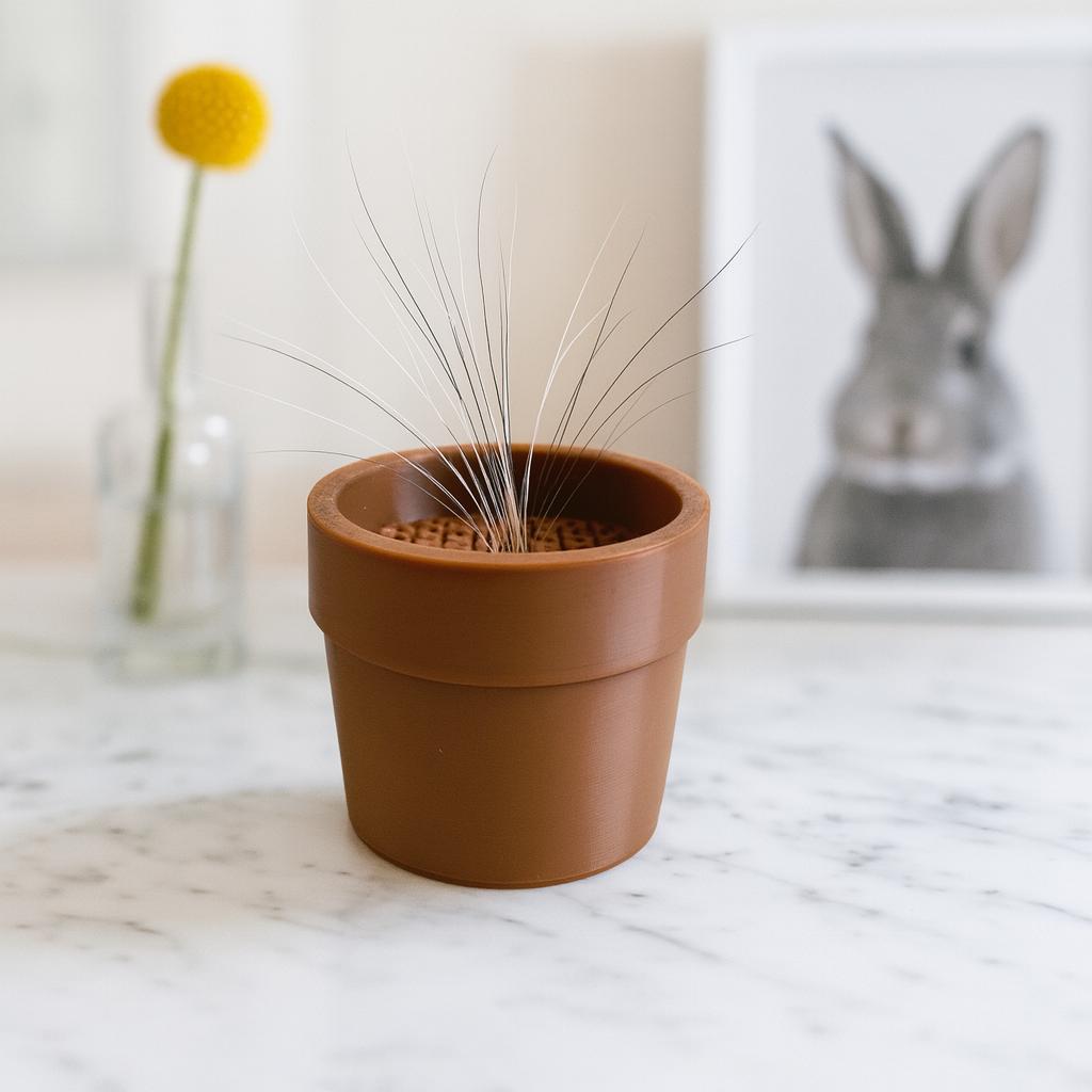 3D Printed Mini Whisker Flower Pot | Pet Memorial Keepsake for Cat Rabbit Whiskers | Unique Remembrance Gift | Decorative Whiskers Holder