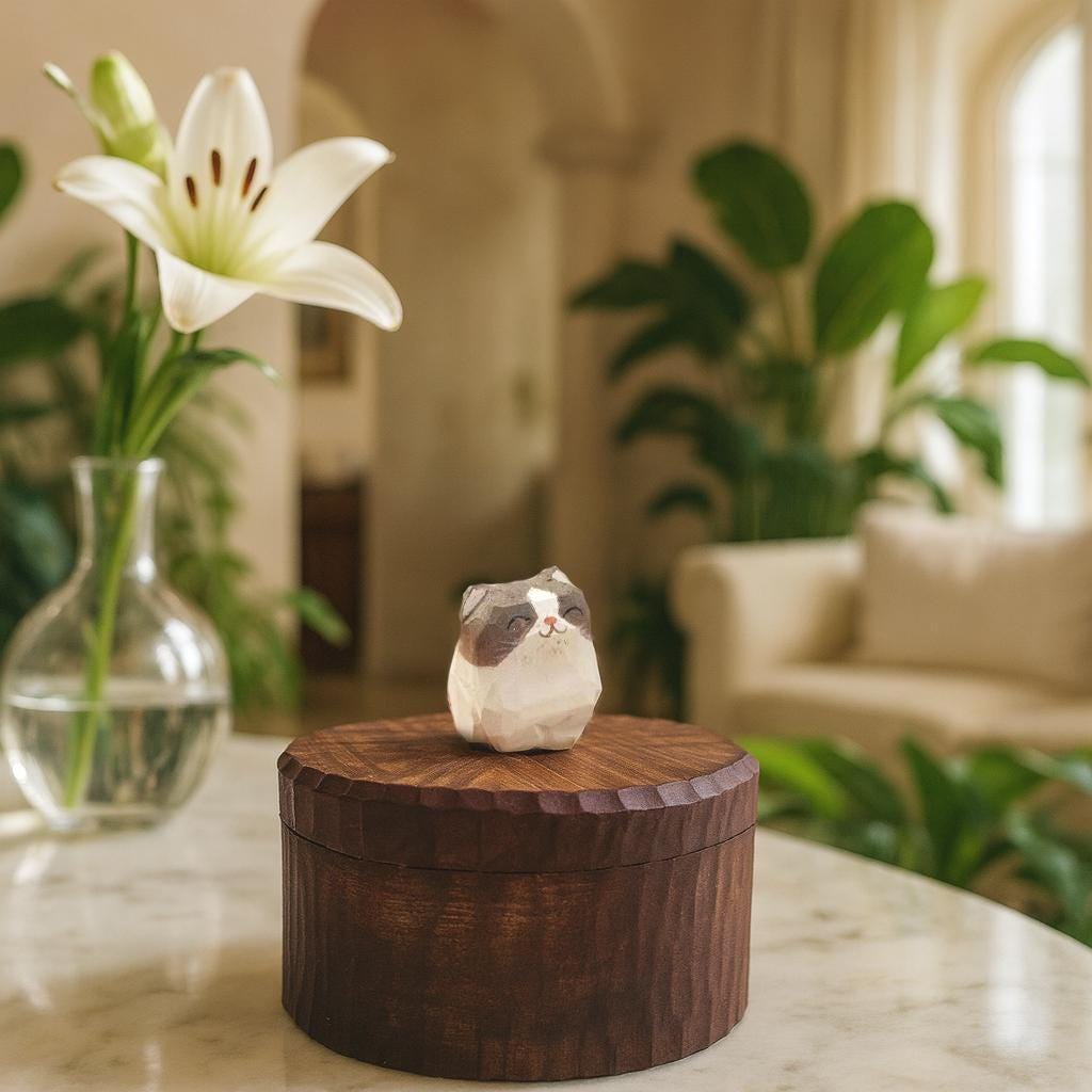 Handmade Wooden Cat Memorial Ashes Urn: British Shorthair Keepsake by Photo, Pet Memorial Gift, Pet Personalised Keepsake, Jewellery Box