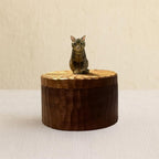 Handmade Wooden Cat Memorial Urn, Grey Tabby Cat Figurine Keepsake by Photo, Bespoke Pet Memorial Gift, Cat Keepsake, Jewellery Box