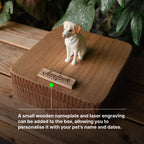 Handmade Large Wooden Dog Urn for Ashes up to 110lbs, Bespoke Dog Figurine by Photo, Laser engraving, Eco-Friendly Pet Loss Keepsake Gift