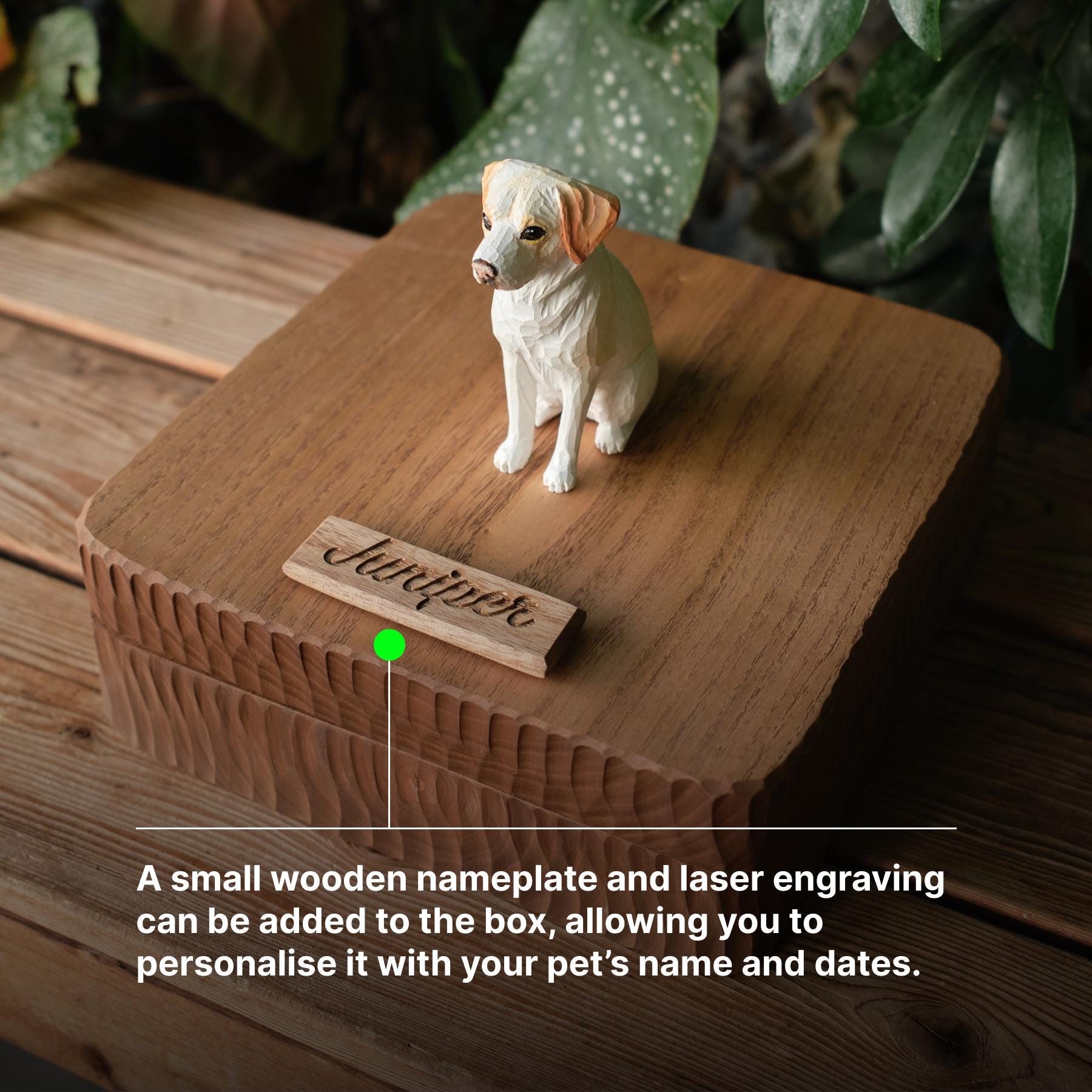 Handmade Large Wooden Dog Urn for Ashes up to 110lbs, Bespoke Dog Figurine by Photo, Laser engraving, Eco-Friendly Pet Loss Keepsake Gift