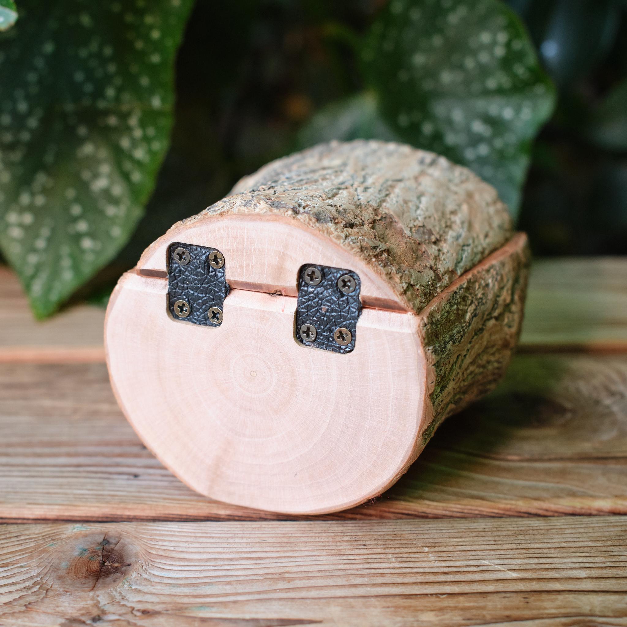 Natural Bark Wood Keepsake Box, Small Pet Urn, Eco Friendly Mini Memorial Box, Wooden Ashes Holder, Jewellery Box, Rustic Woodland Decor