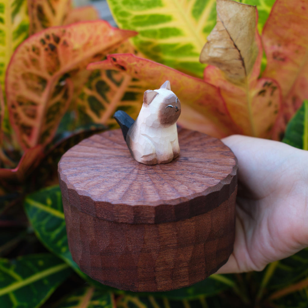 Handmade Wooden Cat Memorial Urn: Siamese Cat Keepsake Box by photo, pet memorial gift, pet personalised keepsake, Jewellery box