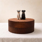 Bespoke Small Wooden Dog Urn, Handmade Carved Box with Personalised Dog Figurine From Photo, Eco Friendly Keepsake Gift