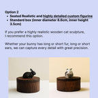 Handmade Wooden Rabbit Memorial Urn: Realistic Bunny Keepsake Box from Photo, Pet Memorial Gift, Pet Personalised Keepsake, Jewellery Box