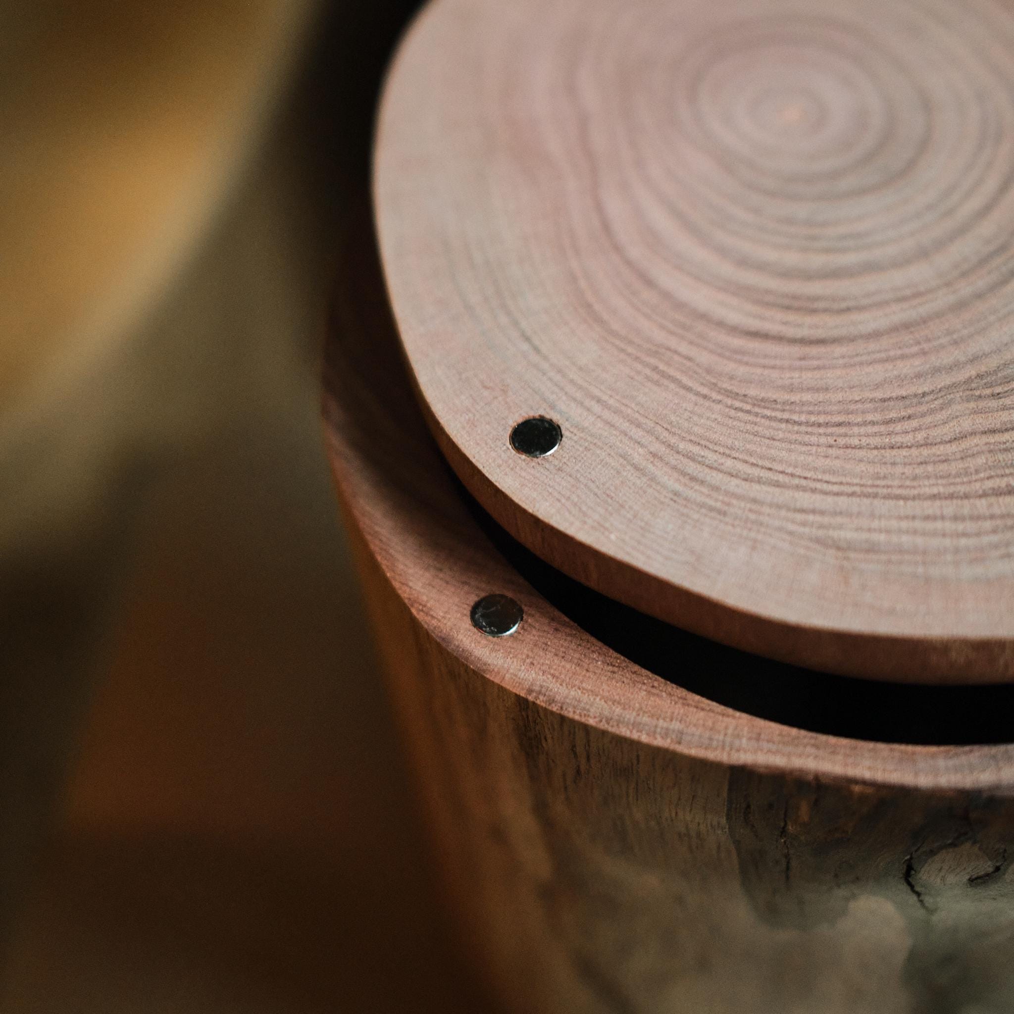 Handcrafted Natural Wooden Pet Urn for Medium and Large Dogs, Eco-Friendly Rustic Ashes Jar with Tree Rings, Organic Memorial Keepsake Gift