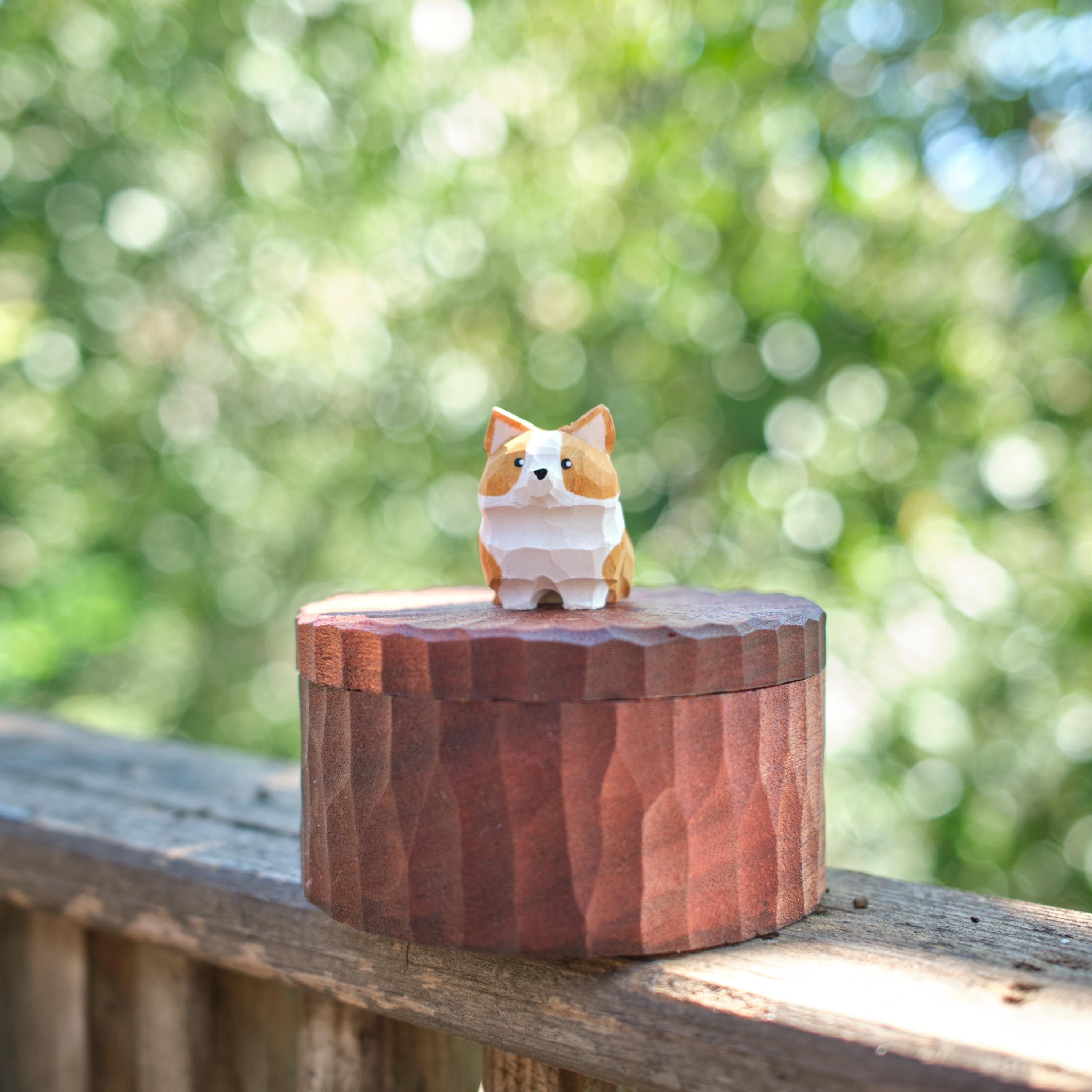 Handmade Wooden Dog Ashes Urn: Custom Corgi Figurine by photo, Natural Pet Memorial Gift, Pet Personalised Keepsake, Jewellry Box, Tea Jar