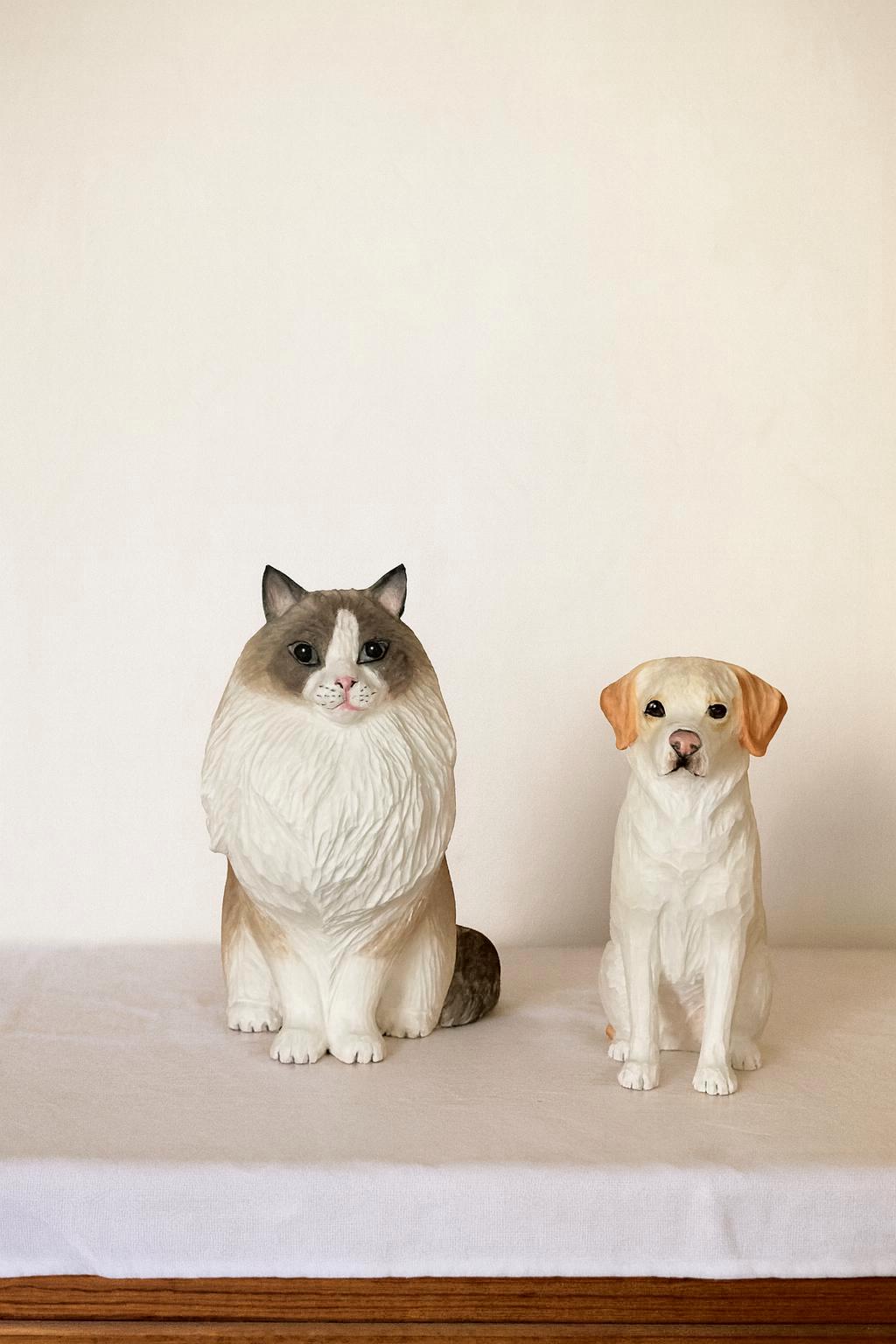 Custom Pet Wooden Sculpture from Photo | Hand-Carved Dog Cat Rabbit Figurine | Personalised Wooden Memorial Keepsake Gift | Pet loss Gift