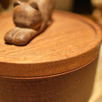 Handmade Wooden Cat Memorial Urn, Stretching Cat Keepsake Box for Ashes, Eco-Friendly Hand Carved Wooden Memorial Gift, Jewellery box