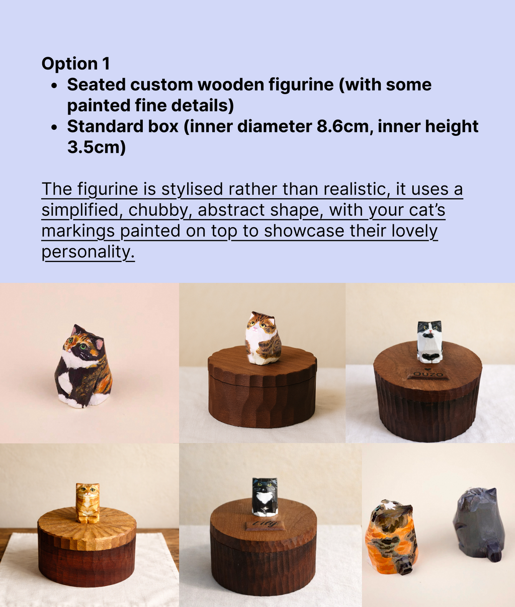 Custom Resting Cat Memorial Urn from Photo, Handmade Wooden Cat Ashes Box, Sleeping Cat on Cloud Pet Keepsake