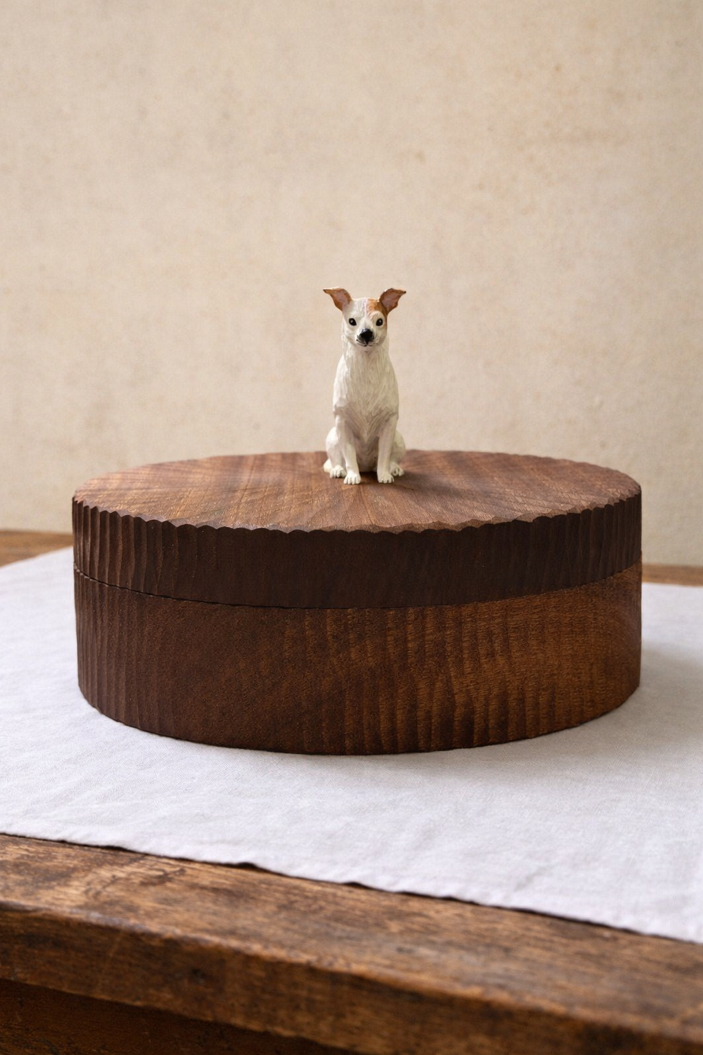 Custom Dog Pose Wooden Urn with Hand Carved Figurine, Small & Large Pet Memorial Urn, Personalised Natural Wood Ashes Box