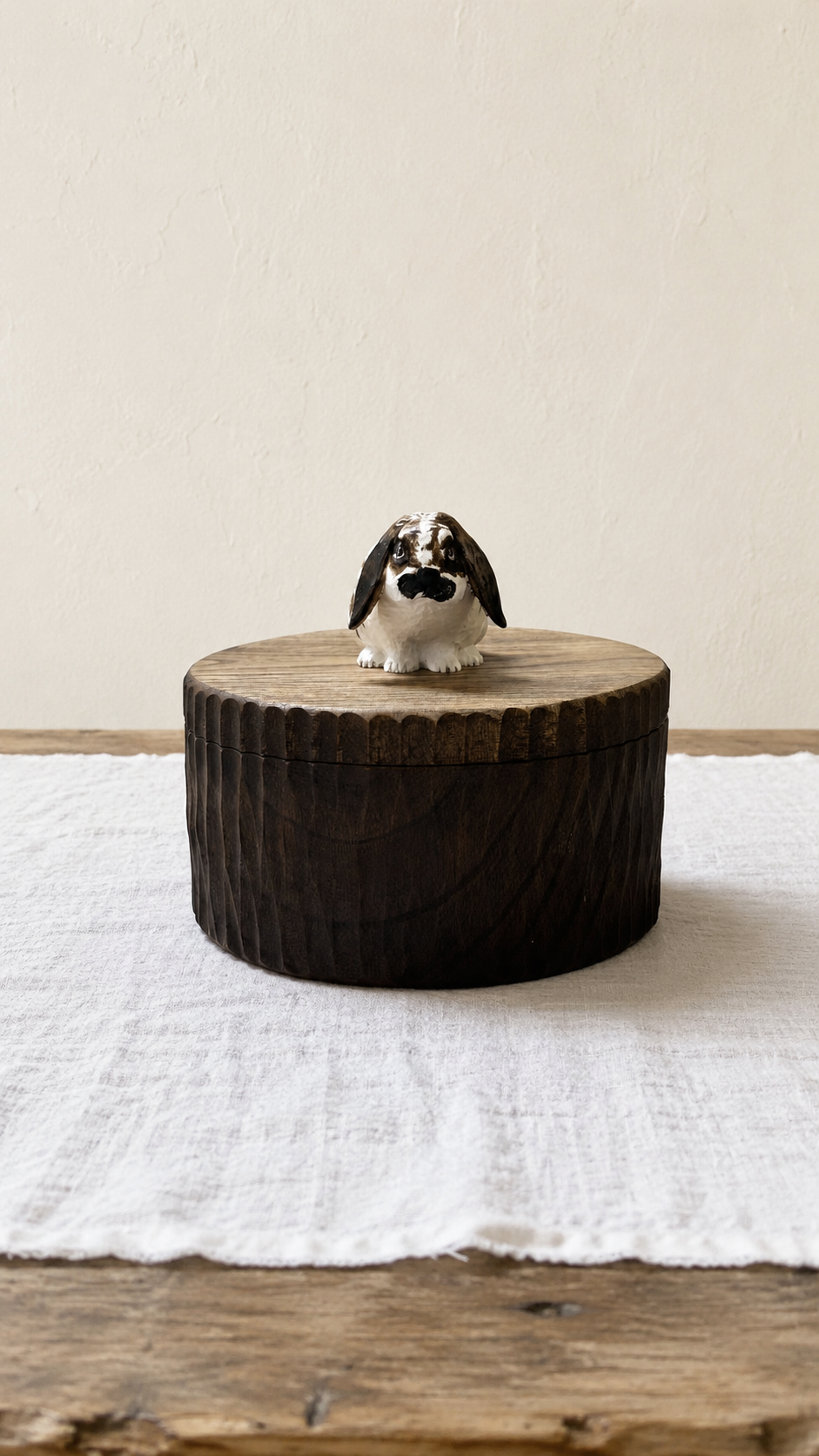 Bespoke Handmade Wooden Rabbit Memorial Ashes Urn: Realistic Bunny Figurine from photo, Pet Memorial Gift, Personalised Keepsake