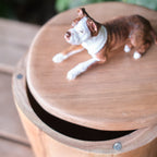 Custom Handmade Wooden Dog Urn for Ashes, Natural Solid Wood Pet Memorial Urn with Custom Pet Figurine from Photo, Eco Friendly