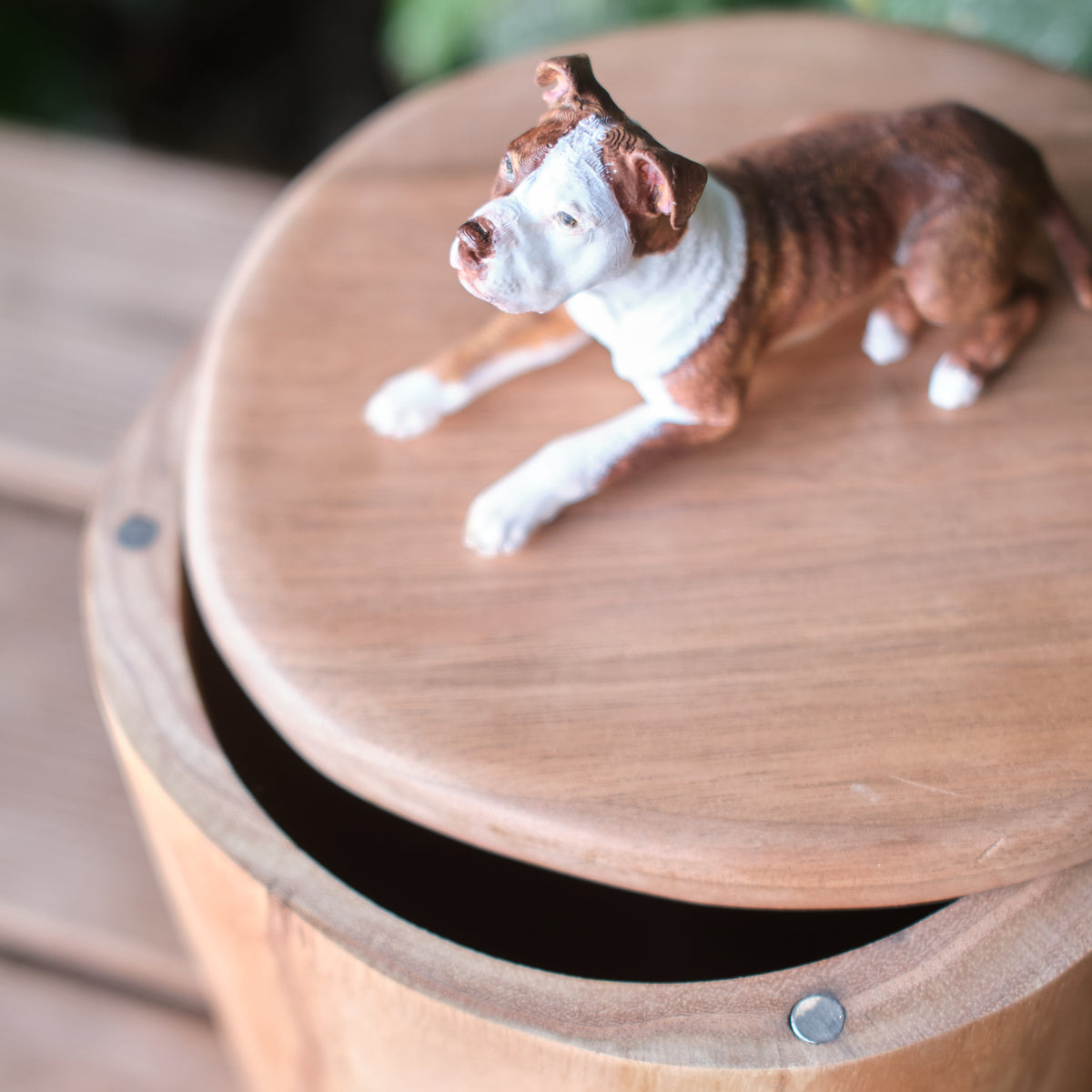 Custom Handmade Wooden Dog Urn for Ashes, Natural Solid Wood Pet Memorial Urn with Custom Pet Figurine from Photo, Eco Friendly