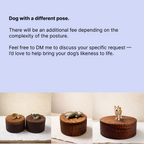 Handmade Extra Large Wooden Dog Urn for Ashes up to 110lbs, Natural Custom Carved Box with Personalised Dog Figurine, Pet Loss Keepsake Gift