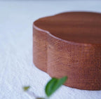 Handmade Wooden Flower Shaped Cat Urn | Small Keepsake Box with Cat Figurine | Memorial Box for Ashes | Pet Loss Gift | Pet Remembrance