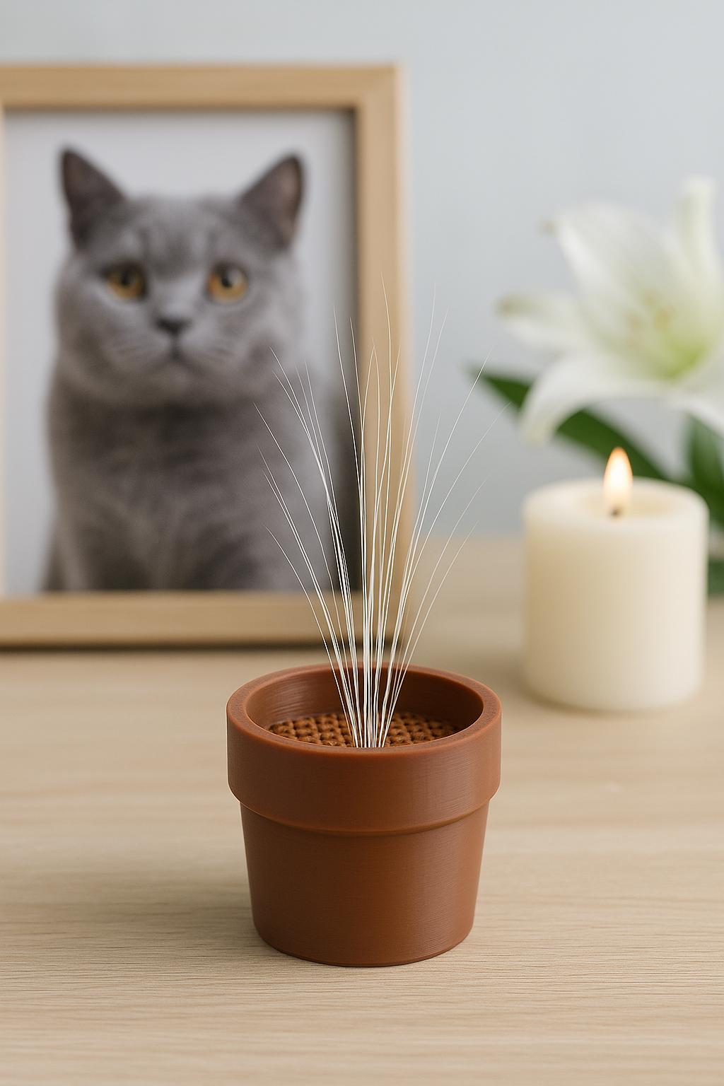 3D Printed Mini Whisker Flower Pot | Pet Memorial Keepsake for Cat Rabbit Whiskers | Unique Remembrance Gift | Decorative Whiskers Holder