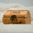 Small Rustic Wooden Bark Pet Memorial Box｜Metal Clasp｜Eco Keepsake Urn for Ashes Hair Teeth｜Custom Laser Engraving｜Small Animal Cremation
