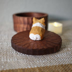 Handmade Wooden Dog Ashes Urn: Custom Corgi Figurine by photo, Natural Pet Memorial Gift, Pet Personalised Keepsake, Jewellry Box, Tea Jar