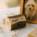 Small Rustic Wooden Bark Pet Memorial Box｜Metal Clasp｜Eco Keepsake Urn for Ashes Hair Teeth｜Custom Laser Engraving｜Small Animal Cremation