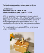 Custom Dog Polymer Clay Sculpture from Photo with Large Bamboo Wooden Urn Box, Handmade Eco Friendly Pet Memorial Keepsake Gift