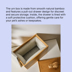 Custom Dog Polymer Clay Sculpture from Photo with Large Bamboo Wooden Urn Box, Handmade Eco Friendly Pet Memorial Keepsake Gift