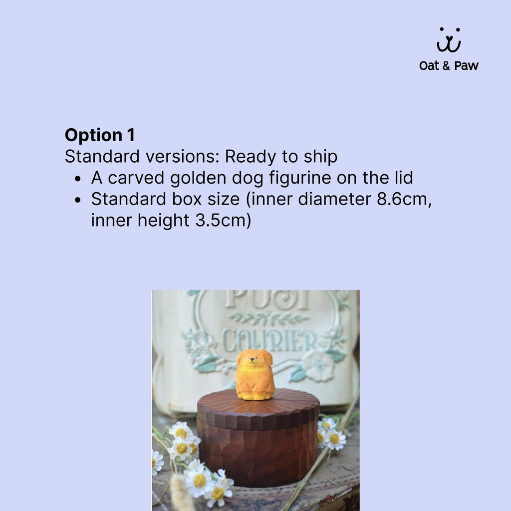 Handmade Wooden Dog Ashes Urn: Custom Dog Figurine by photo, Pet Memorial Gift, Natural Pet Personalised Keepsake, Jewellry Box