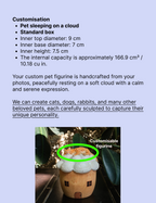 Custom Wooden Cat Urn from Photo – Cat Resting on a Cloud Memorial