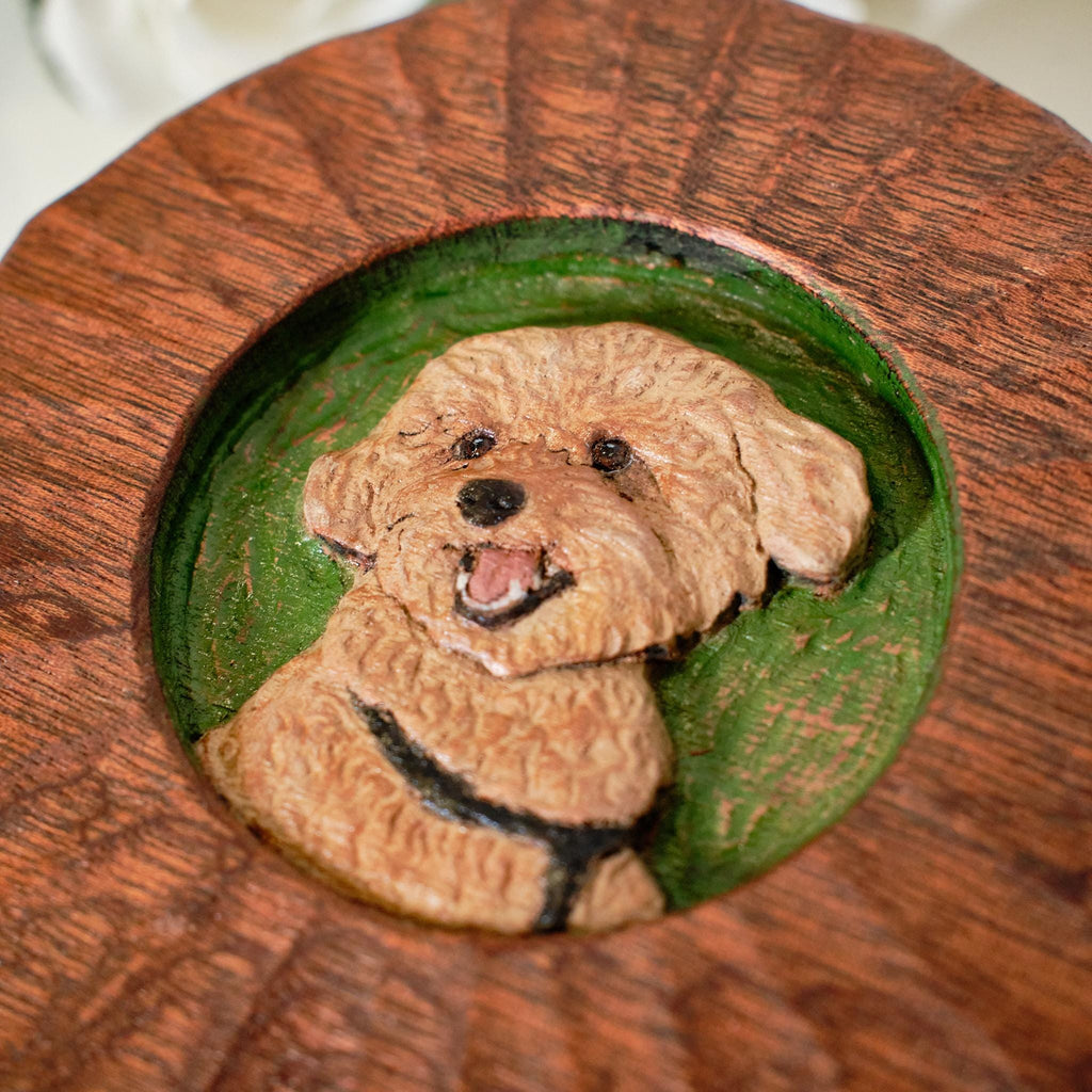 Custom Wooden Pet Memorial Urn with Hand Carved Portrait on Lid | Personalised Dog Cat Keepsake from Photo | Pet Loss Gift | Handmade Box