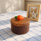 Handmade Wooden Pet Ashes Urn: Custom Carrot Keepsake Box by photo, Rabbit and Cat Memorial Gift, Pet Personalised Keepsake, Jewelry Box