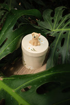 Handmade Ceramic Dog Urn with Figurine | Custom Pet Memorial Gift | Ashes Keepsake Box | Personalised Pet Sculpture｜Tea Container Jar