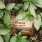 Small Rustic Wooden Bark Pet Memorial Box｜Metal Clasp｜Eco Keepsake Urn for Ashes Hair Teeth｜Custom Laser Engraving｜Small Animal Cremation