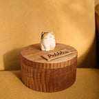 Hand-Carved Wooden Cat Memorial Urn: Custom Figurine Keepsake Box